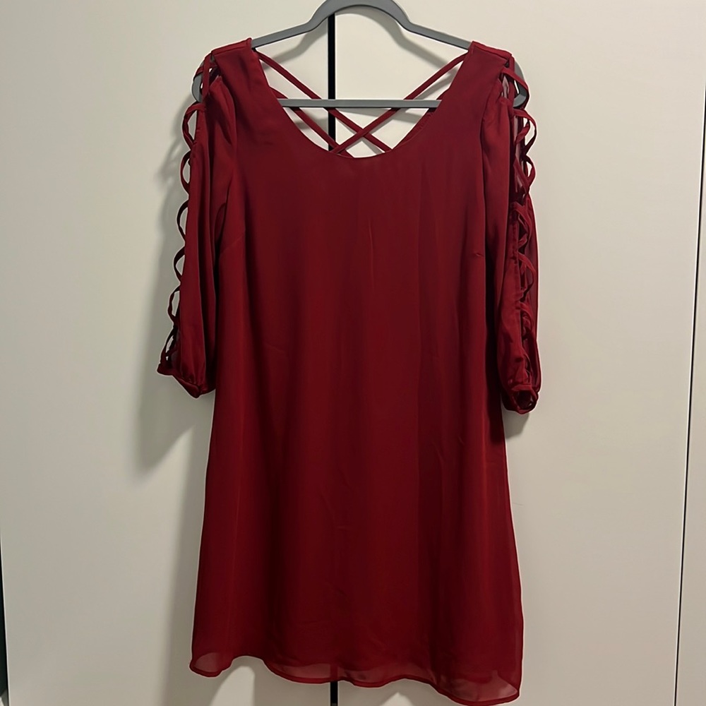 Red shift dress